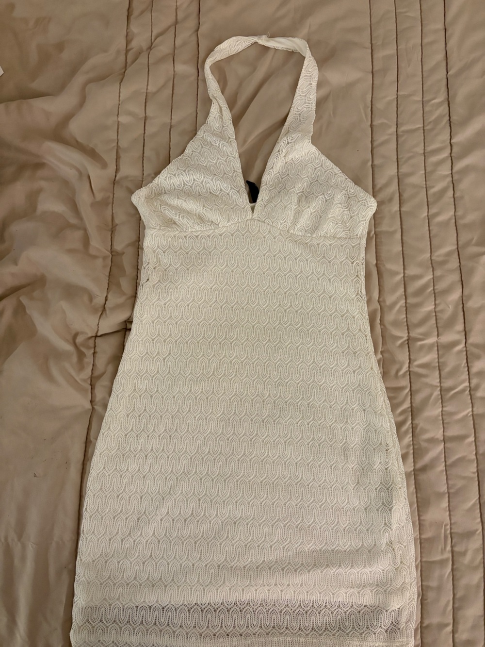 H&M White Halter Mini Dress